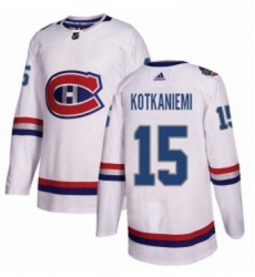 Mens Adidas Montreal Canadiens 15 Jesperi Kotkaniemi Authentic White 2017 100 Classic NHL Jersey 