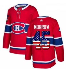 Youth Adidas Montreal Canadiens 45 Joe Morrow Authentic Red USA Flag Fashion NHL Jersey 