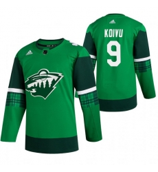 Men Minnesota Wild 9 Mikko Koivu Green 2020 Adidas Jersey