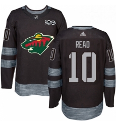 Mens Adidas Minnesota Wild 10 Matt Read Authentic Black 1917 2017 100th Anniversary NHL Jersey 