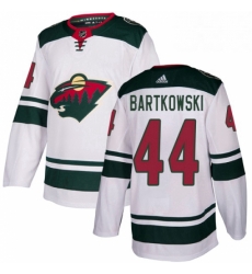 Mens Adidas Minnesota Wild 44 Matt Bartkowski Authentic White Away NHL Jersey 