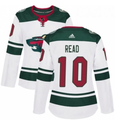 Womens Adidas Minnesota Wild 10 Matt Read Authentic White Away NHL Jersey 