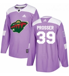 Youth Adidas Minnesota Wild 39 Nate Prosser Authentic Purple Fights Cancer Practice NHL Jersey 