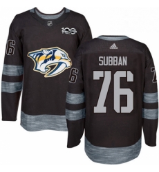 Mens Adidas Nashville Predators 76 PK Subban Authentic Black 1917 2017 100th Anniversary NHL Jersey 