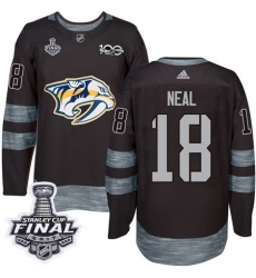 Predators #18 James Neal Black 1917 2017 100th Anniversary Stanley Cup Final Patch Stitched NHL Jersey