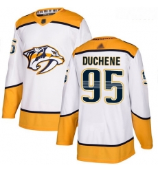 Predators #95 Matt Duchene White Road Authentic Stitched Hockey Jersey