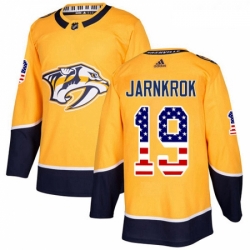 Youth Adidas Nashville Predators 19 Calle Jarnkrok Authentic Gold USA Flag Fashion NHL Jersey 