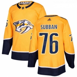 Youth Adidas Nashville Predators 76 PK Subban Authentic Gold Home NHL Jersey 