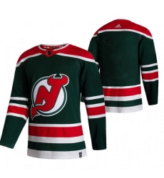 Men New Jersey Devils Blank Green Adidas 2020 21 Reverse Retro Alternate NHL Jersey