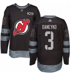 Mens Adidas New Jersey Devils 3 Ken Daneyko Authentic Black 1917 2017 100th Anniversary NHL Jersey 