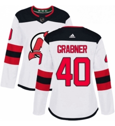 Womens Adidas New Jersey Devils 40 Michael Grabner Authentic White Away NHL Jersey 