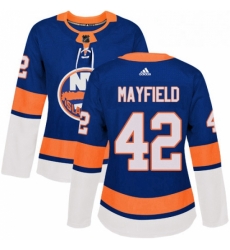 Womens Adidas New York Islanders 42 Scott Mayfield Premier Royal Blue Home NHL Jersey 