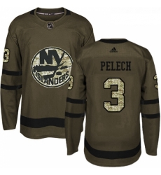 Youth Adidas New York Islanders 3 Adam Pelech Premier Green Salute to Service NHL Jersey 