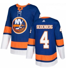 Youth Adidas New York Islanders 4 Dennis Seidenberg Authentic Royal Blue Home NHL Jersey 