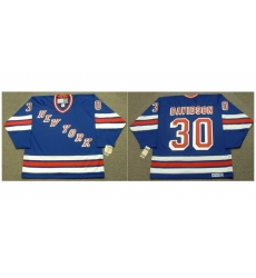 Men New York Rangers JOHN DAVIDSON #30 1980 CCM Vintage Throwback NHL Stitched Jersey