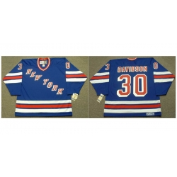 Men New York Rangers JOHN DAVIDSON #30 1980 CCM Vintage Throwback NHL Stitched Jersey