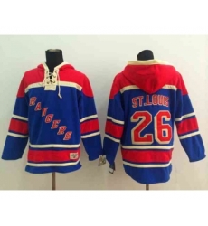 nhl jerseys new york rangers #26 st.louis blue[pullover hooded sweatshirt]