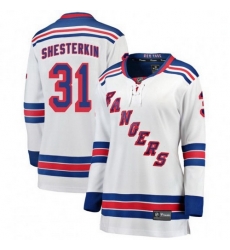 Women New York Rangers 31 Igor Shesterkin Breakaway White Away NHL Jersey