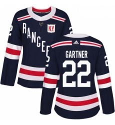 Womens Adidas New York Rangers 22 Mike Gartner Authentic Navy Blue 2018 Winter Classic NHL Jersey 