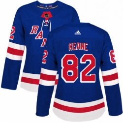 Womens Adidas New York Rangers 82 Joey Keane Premier Royal Blue Home NHL Jersey 