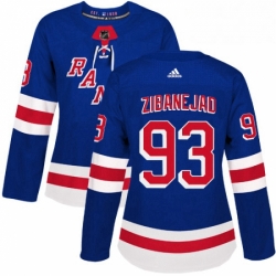 Womens Adidas New York Rangers 93 Mika Zibanejad Premier Royal Blue Home NHL Jersey 