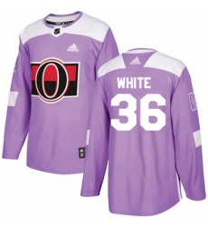 Mens Adidas Ottawa Senators 36 Colin White Purple Authentic Fights Cancer Stitched NHL Jersey 