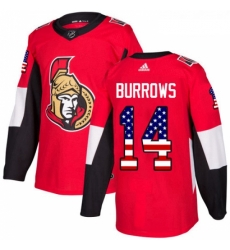 Youth Adidas Ottawa Senators 14 Alexandre Burrows Authentic Red USA Flag Fashion NHL Jersey 