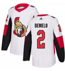 Youth Adidas Ottawa Senators 2 Dylan DeMelo Authentic White Away NHL Jersey 