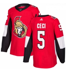 Youth Adidas Ottawa Senators 5 Cody Ceci Authentic Red Home NHL Jersey 