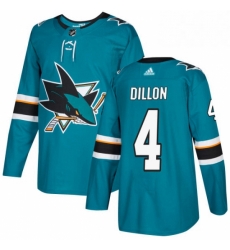 Mens Adidas San Jose Sharks 4 Brenden Dillon Authentic Teal Green Home NHL Jersey 