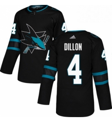 Mens Adidas San Jose Sharks 4 Brenden Dillon Premier Black Alternate NHL Jersey 