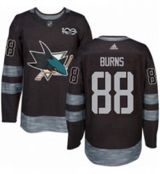 Mens Adidas San Jose Sharks 88 Brent Burns Authentic Black 1917 2017 100th Anniversary NHL Jersey 