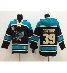 nhl jerseys san jose sharks #39 couture black-green[pullover hooded sweatshirt]