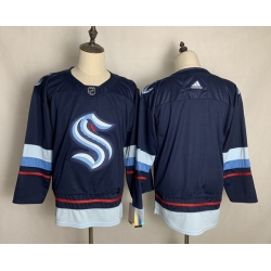 Men Seattle Kraken Blank Navy Adidas Jersey