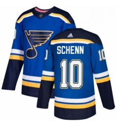 Mens Adidas St Louis Blues 10 Brayden Schenn Authentic Royal Blue Home NHL Jersey 