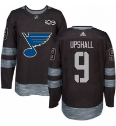 Mens Adidas St Louis Blues 9 Scottie Upshall Authentic Black 1917 2017 100th Anniversary NHL Jersey 