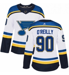 Womens Adidas St Louis Blues 90 Ryan OReilly Authentic White Away NHL Jerse