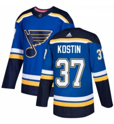 Youth Adidas St Louis Blues 37 Klim Kostin Premier Royal Blue Home NHL Jersey 