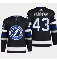 Men Tampa Bay Lightning 43 Darren Raddysh Black Alternate Premier Breakaway Stitched Jersey