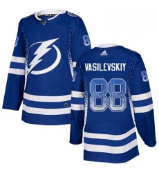 Mens Adidas Tampa Bay Lightning 88 Andrei Vasilevskiy Authentic Blue Drift Fashion NHL Jersey 