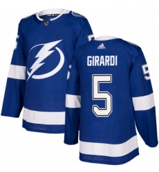 Youth Adidas Tampa Bay Lightning 5 Dan Girardi Authentic Royal Blue Home NHL Jersey 