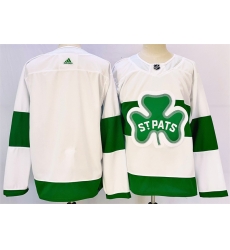 Men Toronto Maple Leafs White Blank St Patricks Authentic Jersey