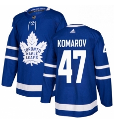 Mens Adidas Toronto Maple Leafs 47 Leo Komarov Premier Royal Blue Home NHL Jersey 