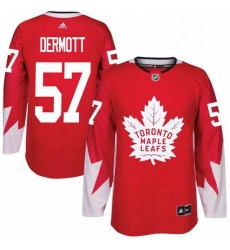 Mens Adidas Toronto Maple Leafs 57 Travis Dermott Premier Red Alternate NHL Jersey 