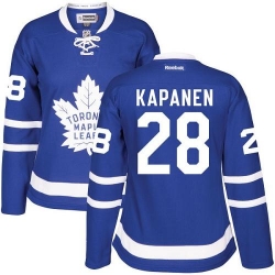 Maple Leafs #28 Kasperi Kapanen Blue Home Womens Stitched NHL Jersey