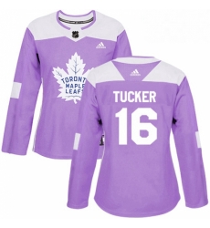 Womens Adidas Toronto Maple Leafs 16 Darcy Tucker Authentic Purple Fights Cancer Practice NHL Jersey 