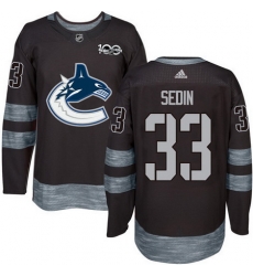 Canucks #33 Henrik Sedin Black 1917 2017 100th Anniversary Stitched NHL Jersey