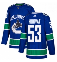 Mens Adidas Vancouver Canucks 53 Bo Horvat Authentic Blue Home NHL Jersey 