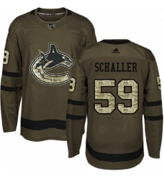 Mens Adidas Vancouver Canucks 59 Tim Schaller Authentic Green Salute to Service NHL Jersey 