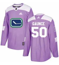 Youth Adidas Vancouver Canucks 50 Brendan Gaunce Authentic Purple Fights Cancer Practice NHL Jersey 